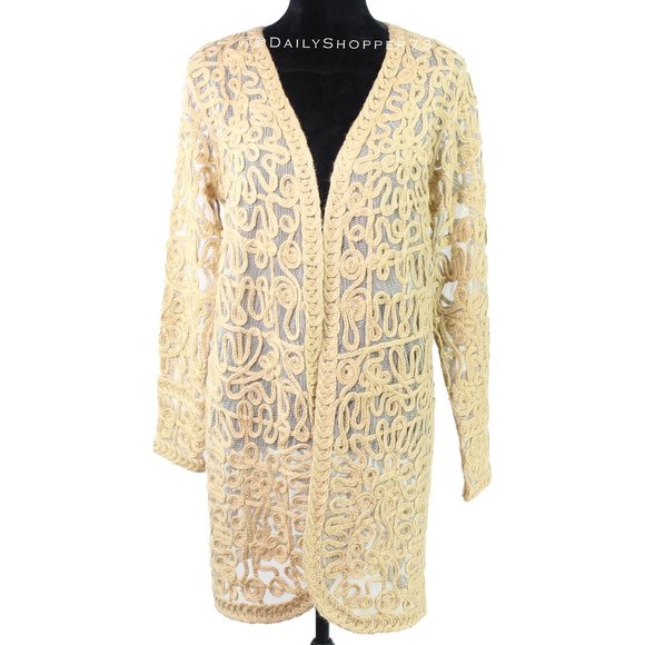 Joie Womens Sheer Embroidered Cardigan 